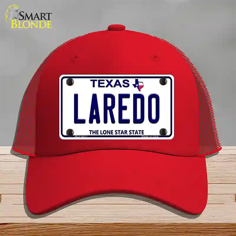 Laredo Texas Novelty License Plate Hat Mesh / Red