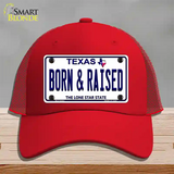 Born and Raised Texas Novelty License Plate Hat Mesh / Red