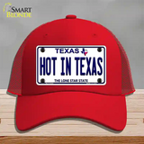 Hot in Texas Novelty License Plate Hat Mesh / Red