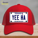 Yee Ha Texas Novelty License Plate Hat Mesh / Red