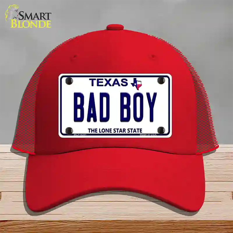 Bad Boy Texas Novelty License Plate Hat Mesh / Red