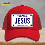 Jesus Texas Novelty License Plate Hat Mesh / Red