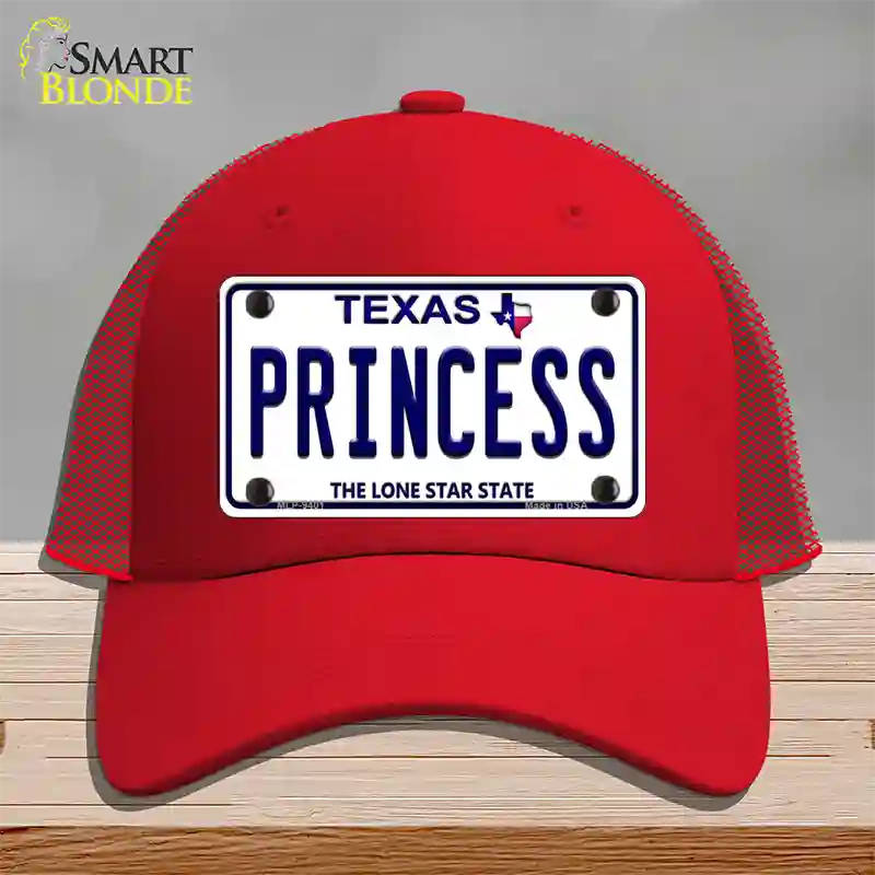 Princess Texas Novelty License Plate Hat Mesh / Red