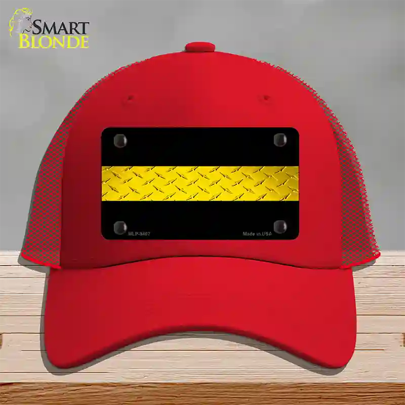 Dispatcher Diamond Novelty License Plate Hat Mesh / Red