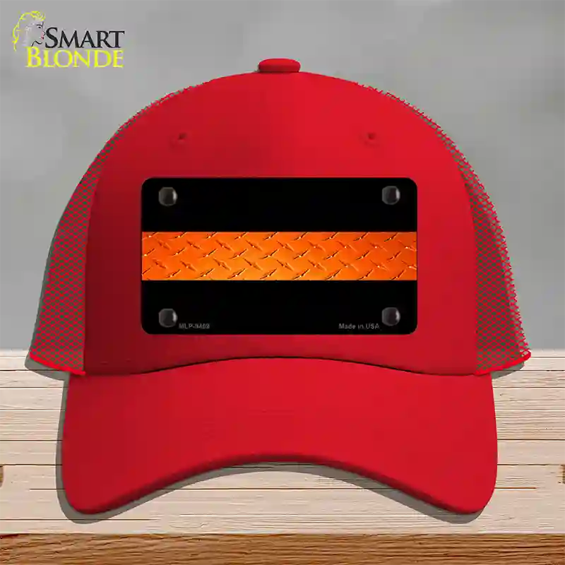 Rescue Personnel Diamond Novelty License Plate Hat Mesh / Red