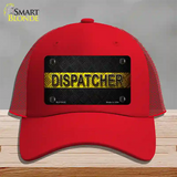 Dispatcher Novelty License Plate Hat Mesh / Red