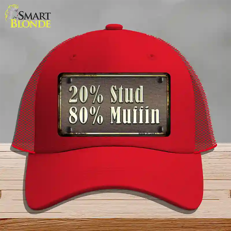 20 Percent Stud Novelty License Plate Hat Mesh / Red