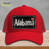 Alabama Flag Script Novelty License Plate Hat Mesh / Red