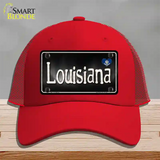 Louisiana Flag Script Novelty License Plate Hat Mesh / Red