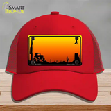 Jeep Blank Scenic Novelty License Plate Hat Mesh / Red