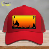 Rodeo Blank Scenic Novelty License Plate Hat Mesh / Red