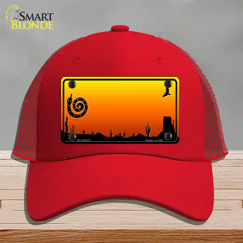 Snake Blank Scenic Novelty License Plate Hat Mesh / Red