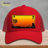 Snake Blank Scenic Novelty License Plate Hat Mesh / Red