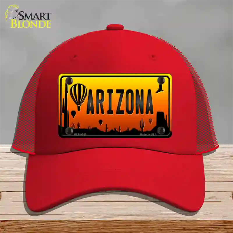 Balloon Arizona Scenic Novelty License Plate Hat Mesh / Red