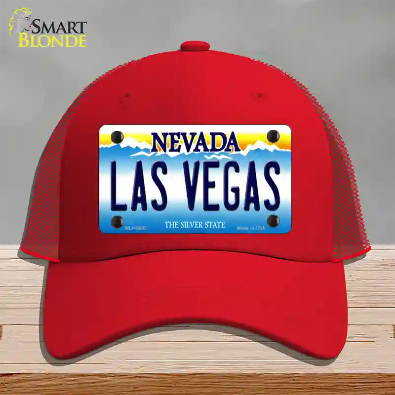 Las Vegas Nevada Novelty License Plate Hat Mesh / Red