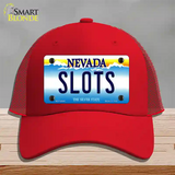 Slots Nevada Novelty License Plate Hat Mesh / Red