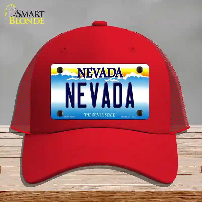 Nevada Nevada Novelty License Plate Hat Mesh / Red