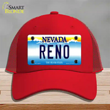 Reno Nevada Novelty License Plate Hat Mesh / Red