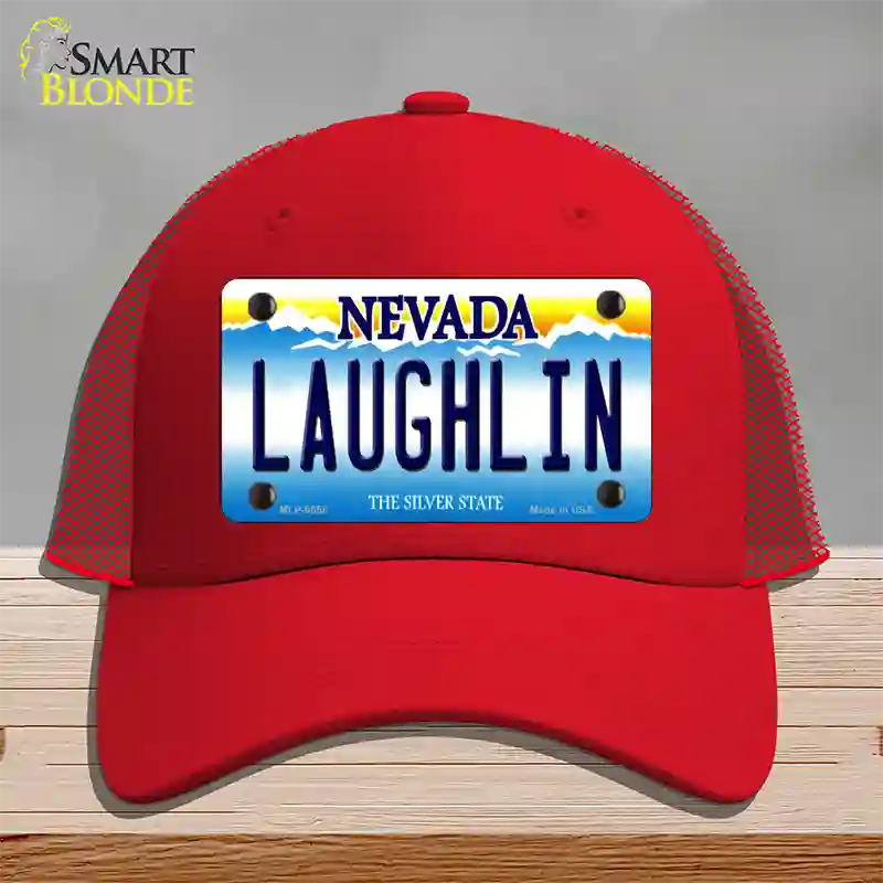 Laughlin Nevada Novelty License Plate Hat Mesh / Red