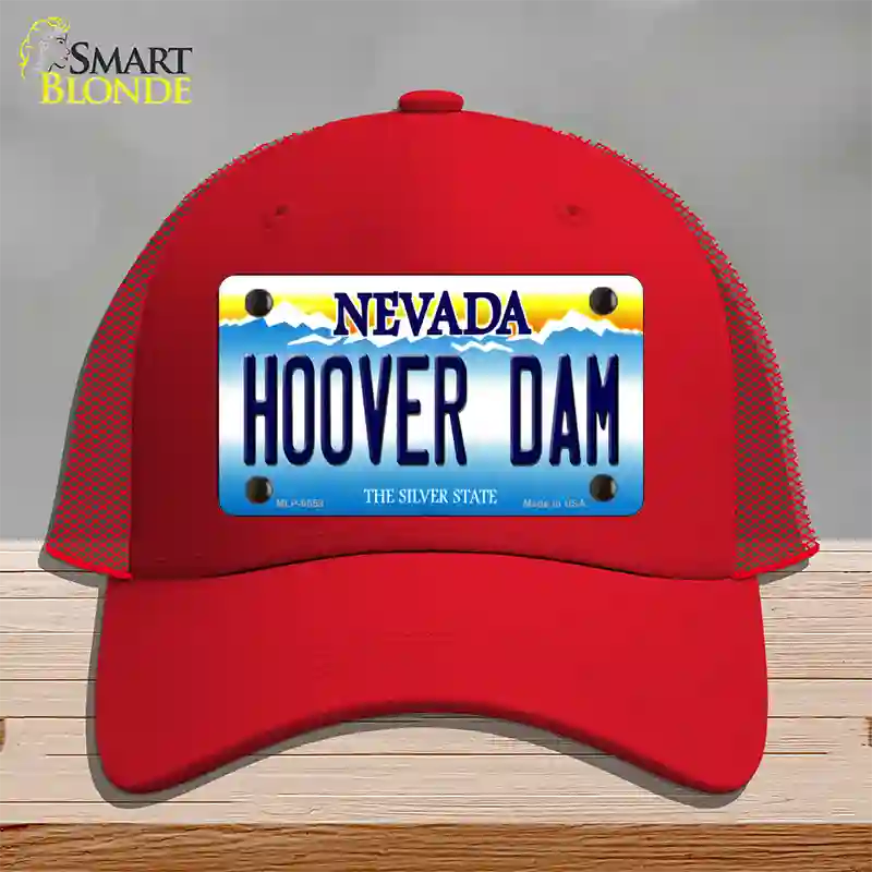 Hoover Dam Nevada Novelty License Plate Hat Mesh / Red