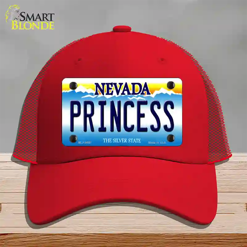 Princess Nevada Novelty License Plate Hat Mesh / Red