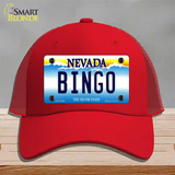 Bingo Nevada Novelty License Plate Hat Mesh / Red