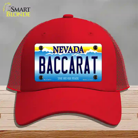 Baccarat Nevada Novelty License Plate Hat Mesh / Red