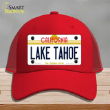 Lake Tahoe California Novelty License Plate Hat Mesh / Red