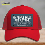 My People Skills Novelty License Plate Hat Mesh / Red