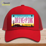 Drive Pink Arizona Novelty License Plate Hat Mesh / Red