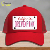 Drive Pink California Novelty License Plate Hat Mesh / Red