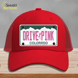 Drive Pink Colorado Novelty License Plate Hat Mesh / Red