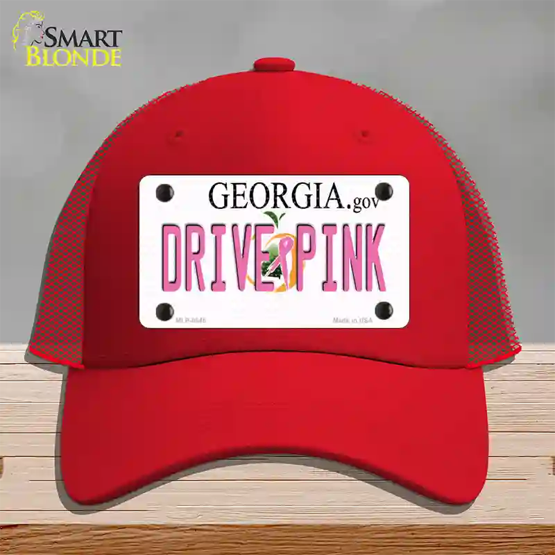 Drive Pink Georgia Novelty License Plate Hat Mesh / Red