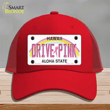 Drive Pink Hawaii Novelty License Plate Hat Mesh / Red