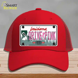 Drive Pink Louisiana Novelty License Plate Hat Mesh / Red