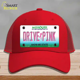 Drive Pink Missouri Novelty License Plate Hat Mesh / Red