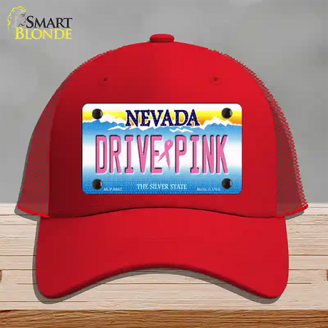 Drive Pink Nevada Novelty License Plate Hat Mesh / Red