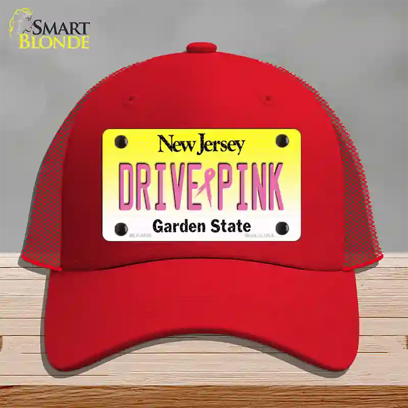 Drive Pink New Jersey Novelty License Plate Hat Mesh / Red