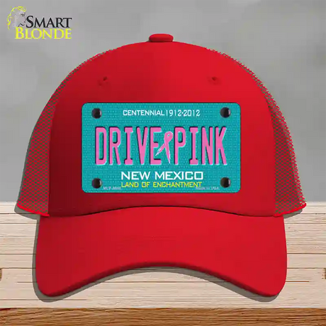 Drive Pink New Mexico Novelty License Plate Hat Mesh / Red