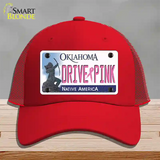 Drive Pink Oklahoma Novelty License Plate Hat Mesh / Red