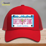 Drive Pink South Carolina Novelty License Plate Hat Mesh / Red