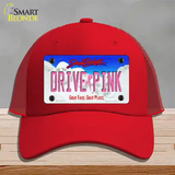 Drive Pink South Dakota Novelty License Plate Hat Mesh / Red