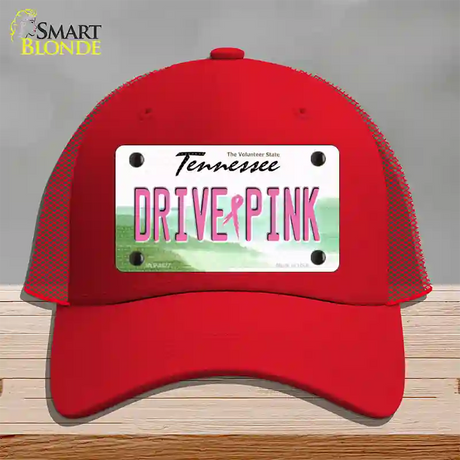 Drive Pink Tennessee Novelty License Plate Hat Mesh / Red