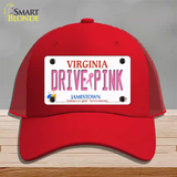 Drive Pink Virginia Novelty License Plate Hat Mesh / Red