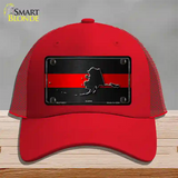 Alaska Thin Red Line Novelty License Plate Hat Mesh / Red