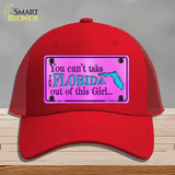 Florida Girl Novelty License Plate Hat Mesh / Red