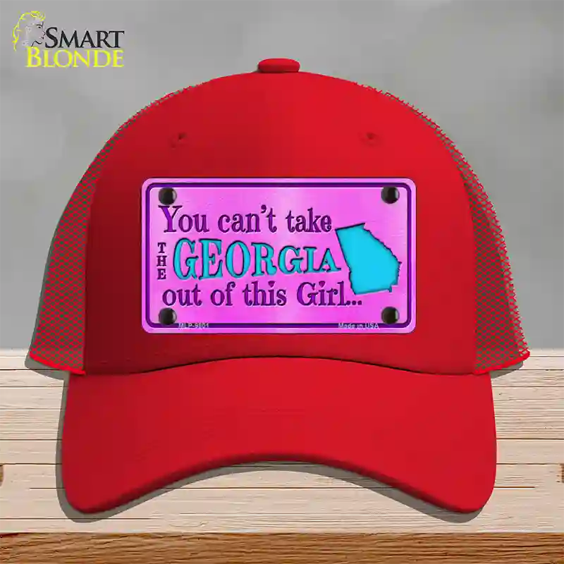 Georgia Girl Novelty License Plate Hat Mesh / Red