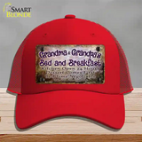 Grandma And Grandpa Bed & Breakfast Novelty License Plate Hat Mesh / Red