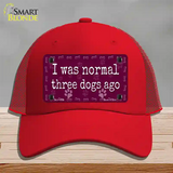 Three Dogs Ago Novelty License Plate Hat Mesh / Red