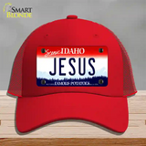 Jesus Idaho Novelty License Plate Hat Mesh / Red